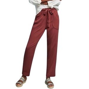 Anthropologie Dolan Pants Paper Bag Tie‎ Waist Tapered Crop Ankle  M